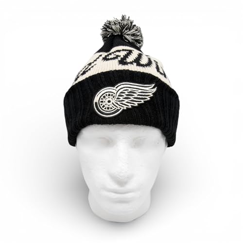 AMERICAN NEEDLE Officially Licensed NHL Adeline Pom Knit Beanie, Detroit Red Wings Winter Hat, Authentic, New