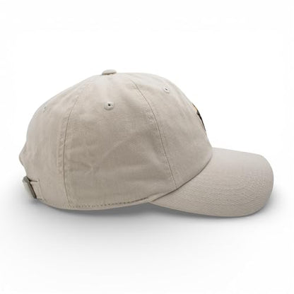 AMERICAN NEEDLE Smokey Bear Adjustable Buckle Strap Baseball Hat, Washed Micro Slouch Collection, Stone (PI023A-SMOKEY-STN)