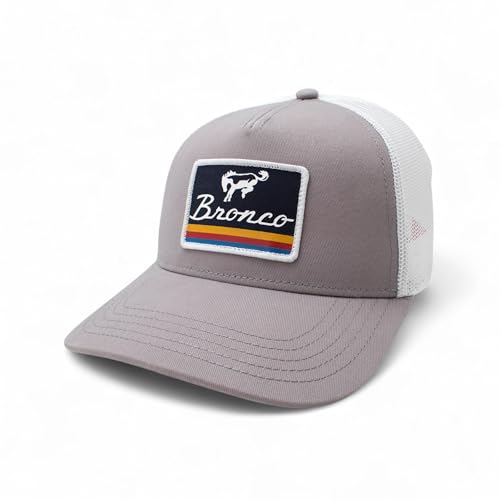 AMERICAN NEEDLE Officially Licensed Ford Bronco Valin Adjustable Trucker Hat White Grey