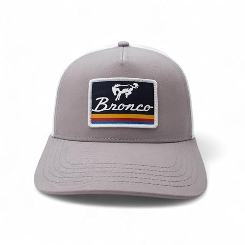 AMERICAN NEEDLE Officially Licensed Ford Bronco Valin Adjustable Trucker Hat White Grey