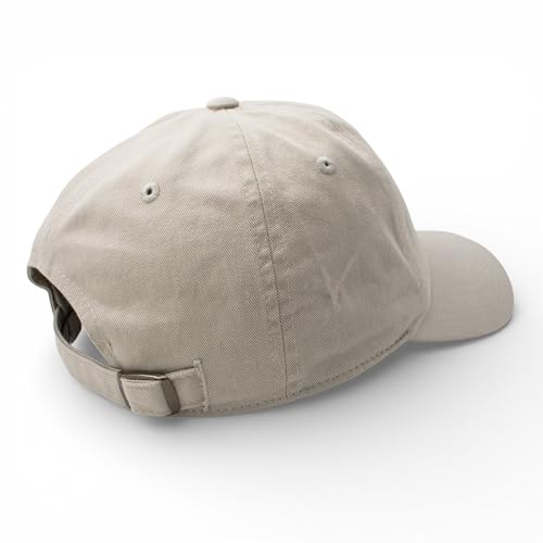 AMERICAN NEEDLE Smokey Bear Adjustable Buckle Strap Baseball Hat, Washed Micro Slouch Collection, Stone (PI023A-SMOKEY-STN)