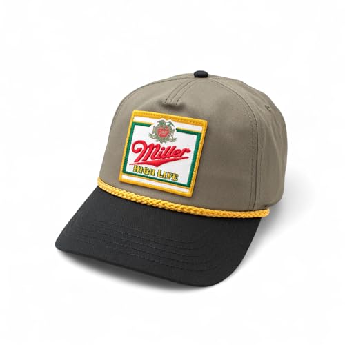 AMERICAN NEEDLE Miller High Life Beer Adjustable Snapback Baseball Hat (23008B-MHL-WHKL)