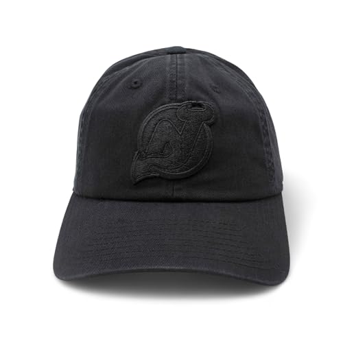 AMERICAN NEEDLE New Jersey Devils NHL Blue Line Tonal Adjustable Dad Cap (Black)