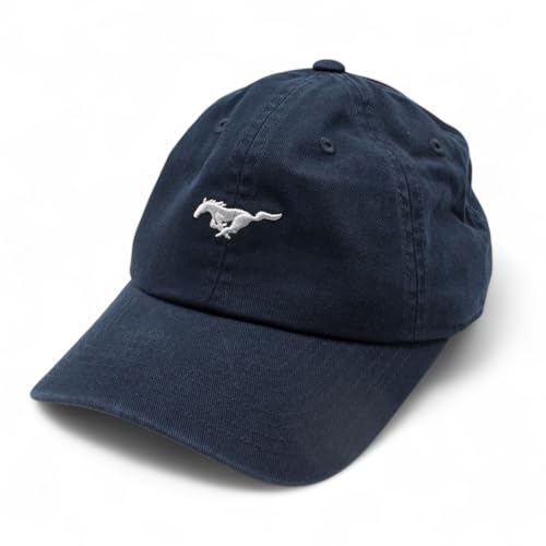 AMERICAN NEEDLE Micro Slouch Casual Baseball Dad Hat Ford Mustang, Navy Blue (FORD-1705B)