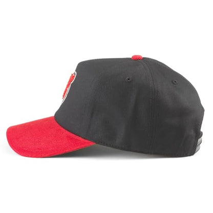 AMERICAN NEEDLE New Jersey Devils NHL Burnett Adjustable Snapback Baseball Hat, Black/Red (23020B-NJD-BLRD)