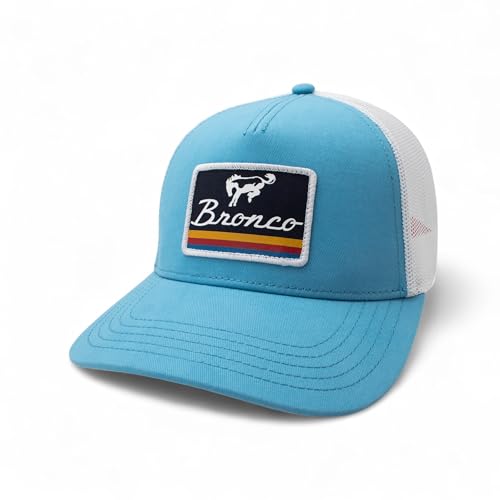 AMERICAN NEEDLE Officially Licensed Ford Bronco Valin Adjustable Trucker Hat White Ruisseau Blue