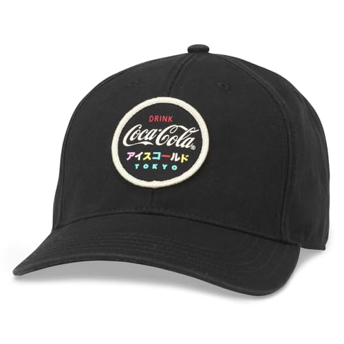 AMERICAN NEEDLE Officially Licensed Coca-Cola Tokyo Hepcat Adjustable Dad Hat, Strapback, Black, New