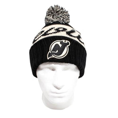 AMERICAN NEEDLE Officially Licensed NHL Adeline Pom Knit Beanie, New Jersey Devils Winter Hat, Authentic, New