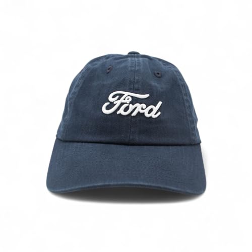 AMERICAN NEEDLE Ford Motor Co Classic Script Baseball Hat, Navy Blue, PI010A Adjustable New