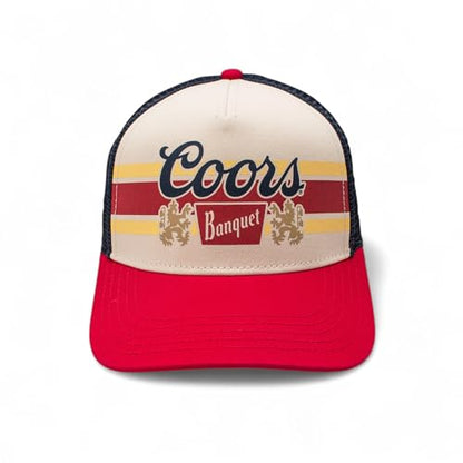 AMERICAN NEEDLE Coors Beer Sinclair Adjustable Snapback Trucker Baseball Hat Navy Ivory Red