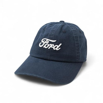 AMERICAN NEEDLE Ford Motor Co Classic Script Baseball Hat, Navy Blue, PI010A Adjustable New
