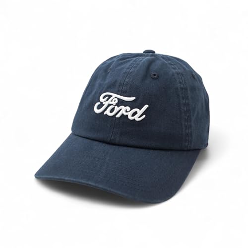 AMERICAN NEEDLE Ford Motor Co Classic Script Baseball Hat, Navy Blue, PI010A Adjustable New