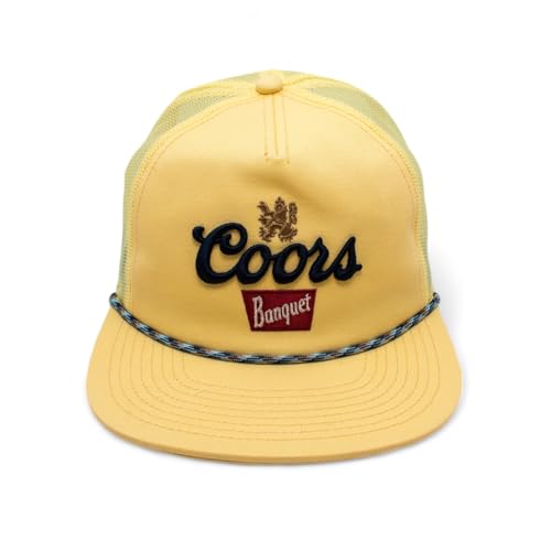 AMERICAN NEEDLE Officially Licensed COORS Beer Snapback Rope HAT, Light Yellow Authentic, New