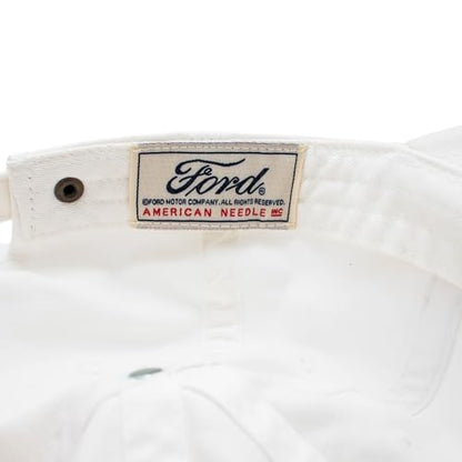 AMERICAN NEEDLE Ford Motor Co Classic Script Baseball Hat, White Navy, PI010D Adjustable New