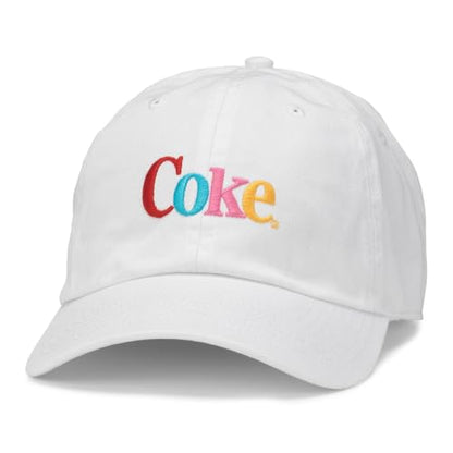 AMERICAN NEEDLE COCA-COLA, Coke, Ballpark DAD HAT, White, Strapback OSFA New