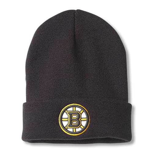 AMERICAN NEEDLE Boston Bruins NHL Cuffed Knit Beanie Cap (21019A-BB-BLK)