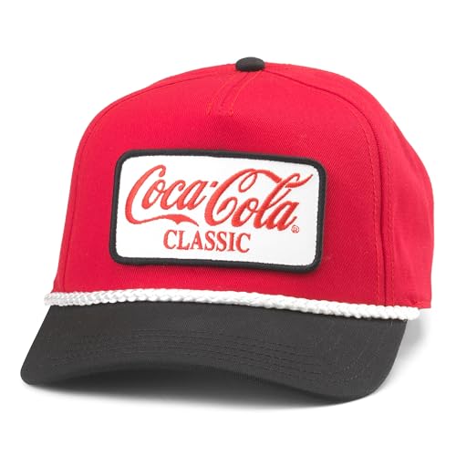 AMERICAN NEEDLE Coke Roscoe Adjustable Snapback Baseball Trucker Hat (23008B-COKE) Red/Black