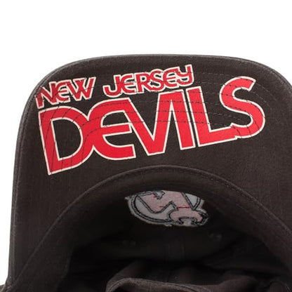 AMERICAN NEEDLE NHL New Jersey Devils Hockey Team New Raglan Adjustable Baseball Hat, Black (36672B-NJD-BLK)