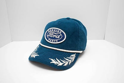 AMERICAN NEEDLE Officially Licensed Ford Motor CO, Genuine Ford Parts, Corduroy Rope HAT, Adjustable, Authentic, New (US, Alpha, One Size, Royal)