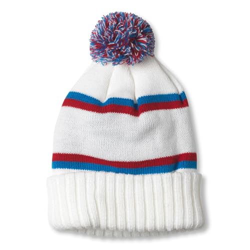AMERICAN NEEDLE Unisex Coors Light Beer Ski Team Pillow Line Beanie Pom Cap (23012A-CRSLT-WHT) White