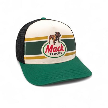 AMERICAN NEEDLE Sinclair Mack Trucks Adjustable Snapback Trucker Baseball Hat Black Ivory Emerald