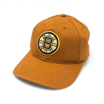 AMERICAN NEEDLE Officially Licensed NHL HEPCAT Strapback Cap, National Hockey League Boston Bruins Team HAT, Hazel Brown, Authentic, New