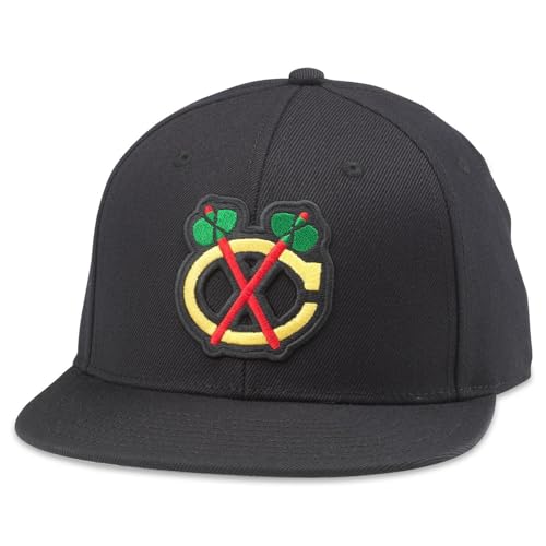 AMERICAN NEEDLE Chicago Blackhawks Archive 400 Adjustable Snapback Baseball Hat (21006A-CBH-BLK)