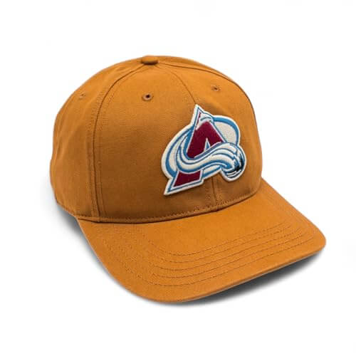 AMERICAN NEEDLE Officially Licensed NHL HEPCAT Strapback Cap, National Hockey League Colorado Avalanche Team HAT, Hazel Brown, Authentic, New