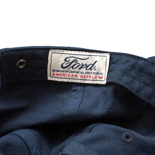 AMERICAN NEEDLE Ford Motor Co Classic Script Baseball Hat, Navy Blue, PI010A Adjustable New
