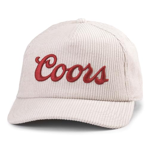 AMERICAN NEEDLE Coors Beer Balsam WW Cord Adjustable Snapback Baseball Hat, Chalk (24004A-COORS-CHLK)