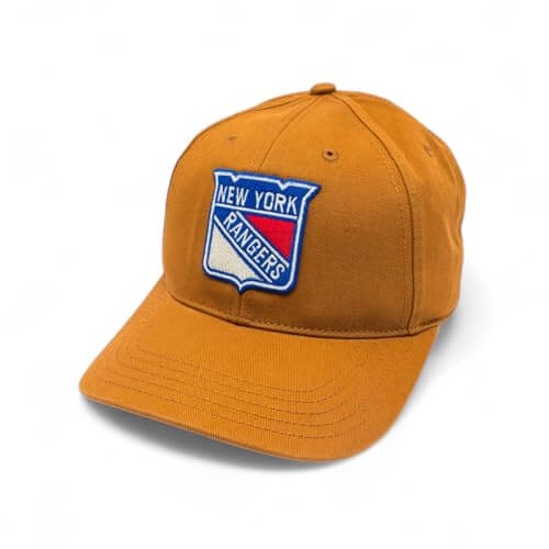 AMERICAN NEEDLE Officially Licensed NHL HEPCAT Strapback Cap, National Hockey League New York Rangers Team HAT, Hazel Brown, Authentic, New