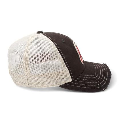 AMERICAN NEEDLE Officially Licensed NHL Hockey Orville Team Hat, Distressed, Dad Cap, Adjustable, Authentic New (New Jersey Devils (Black/Stone))