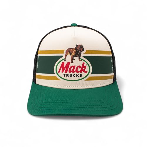 AMERICAN NEEDLE Sinclair Mack Trucks Adjustable Snapback Trucker Baseball Hat Black Ivory Emerald