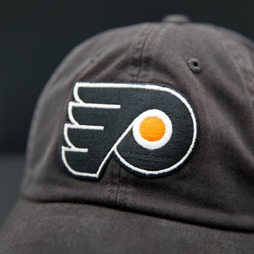 AMERICAN NEEDLE NHL Philadelphia Flyers Hockey Team New Raglan Adjustable Baseball Hat, Black (36672B-PF-BLK)