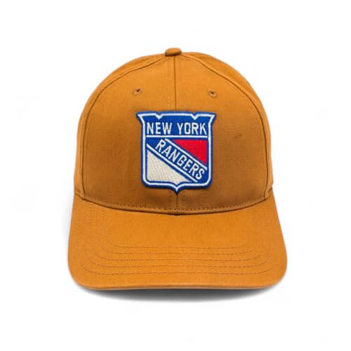 AMERICAN NEEDLE Officially Licensed NHL HEPCAT Strapback Cap, National Hockey League New York Rangers Team HAT, Hazel Brown, Authentic, New