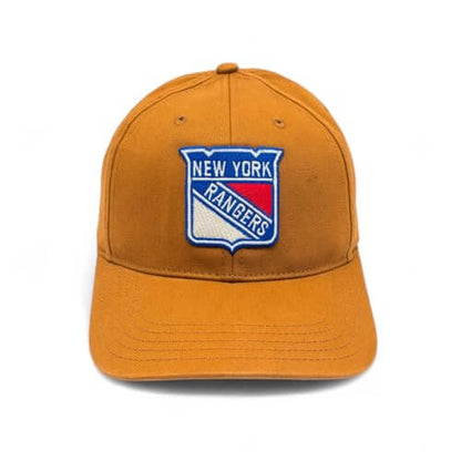 AMERICAN NEEDLE Officially Licensed NHL HEPCAT Strapback Cap, National Hockey League New York Rangers Team HAT, Hazel Brown, Authentic, New