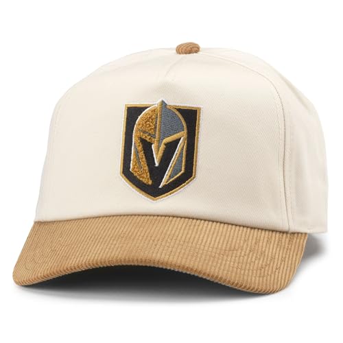 AMERICAN NEEDLE National Hockey League NHL Burnett Adjustable Snapback Baseball Hat Cream/Black
