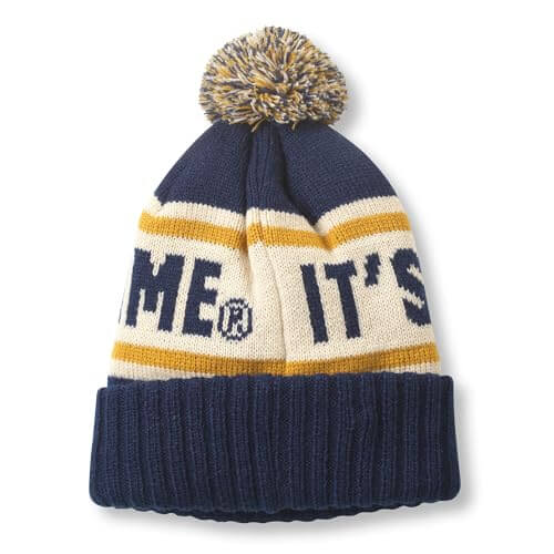 AMERICAN NEEDLE Miller Lite Beer Pillow Line Knit Beanie Cap, Navy/Ivory/Gold (23012A-MLITE-NIG)