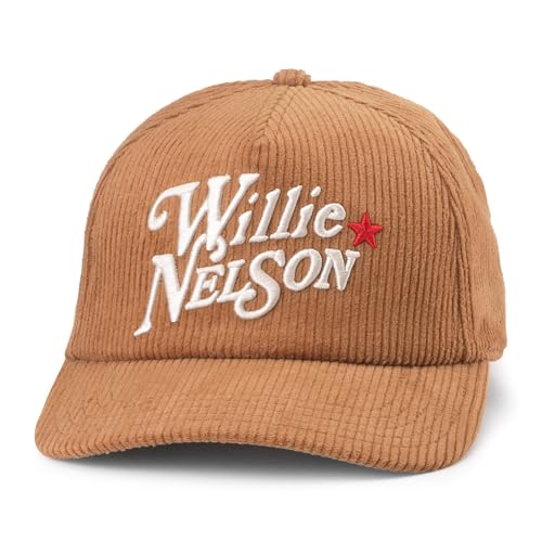 AMERICAN NEEDLE Willie Nelson Balsam WW Cord Adjustable Snapback Baseball Hat, Brown (24004A-WNELSON-BRN)