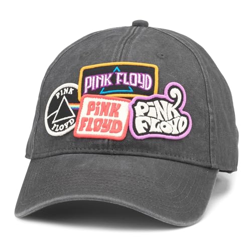 AMERICAN NEEDLE Pink Floyd Iconic Adjustable Buckle Strap Baseball Hat, Black (43910A-PFLOYD-BLK)
