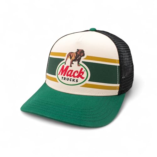 AMERICAN NEEDLE Sinclair Mack Trucks Adjustable Snapback Trucker Baseball Hat Black Ivory Emerald