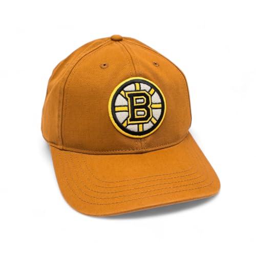 AMERICAN NEEDLE Officially Licensed NHL HEPCAT Strapback Cap, National Hockey League Boston Bruins Team HAT, Hazel Brown, Authentic, New