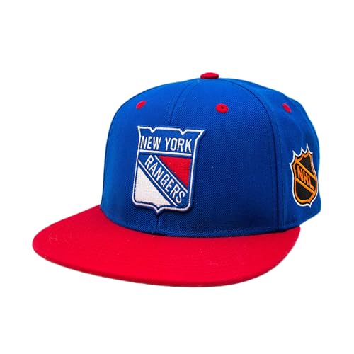 AMERICAN NEEDLE OFFICIALLLY Licensed NHL Block Letter Snapback Cap, New York Rangers Hockey HAT, Authentic, New