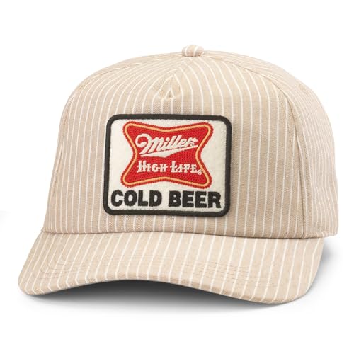 AMERICAN NEEDLE Unisex Miller High Life Beer Tulsa Adjustable Snapback Baseball Hat (25007A-MHL-LKIV)