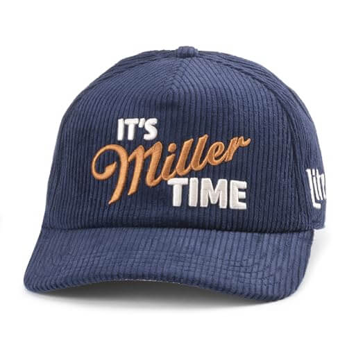 AMERICAN NEEDLE Miller Lite Beer Balsam WW Cord Adjustable Snapback Baseball Hat, Navy (24004A-MLITE-NAVY)