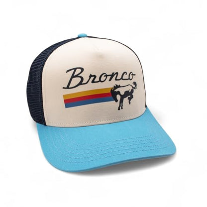 AMERICAN NEEDLE Sinclair Ford Bronco Adjustable Snapback Trucker Baseball Hat Navy Ivory Light Blue