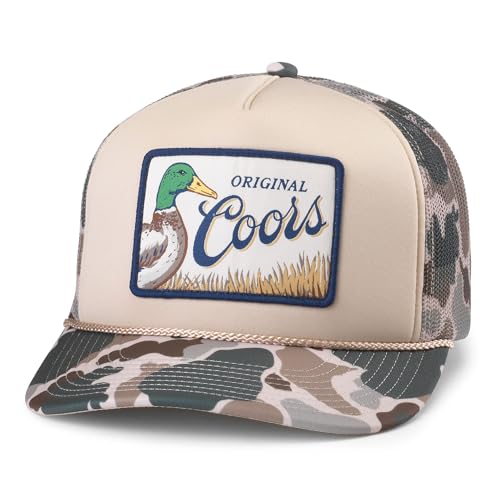 AMERICAN NEEDLE Coors Beer Mallard Foamy Adjustable Snapback Baseball Hat, Sand (24011A-COORS-SAND)