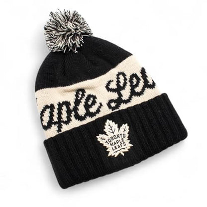 AMERICAN NEEDLE Officially Licensed NHL Adeline Pom Knit Beanie, Toronto Maple Leafs Winter Hat, Authentic, New