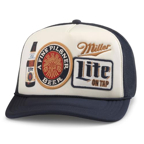 AMERICAN NEEDLE Unisex Miller Lite Beer Roscoe Iconic Foamy Adjustable Snapback Baseball Hat