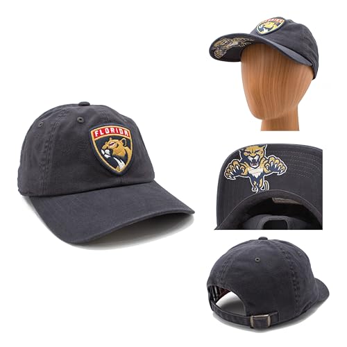 AMERICAN NEEDLE NHL Florida Panthers Hockey Team New Raglan Adjustable Baseball Hat, Navy (36672B-FLP-NVY)